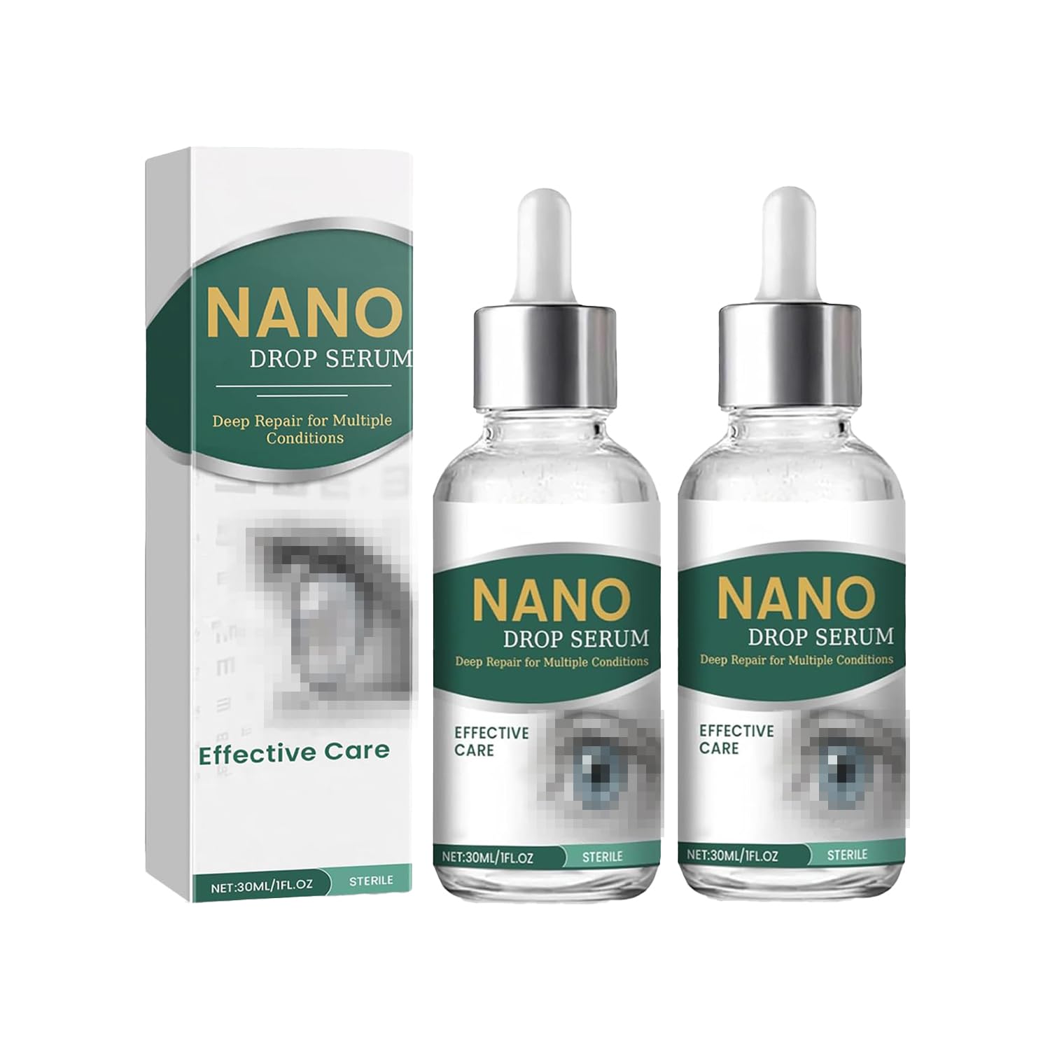 Photo 1 of 2pcs Optifusion Drops, Herbionyx Nano Drop Serum with Lutein, Vitamin C/E