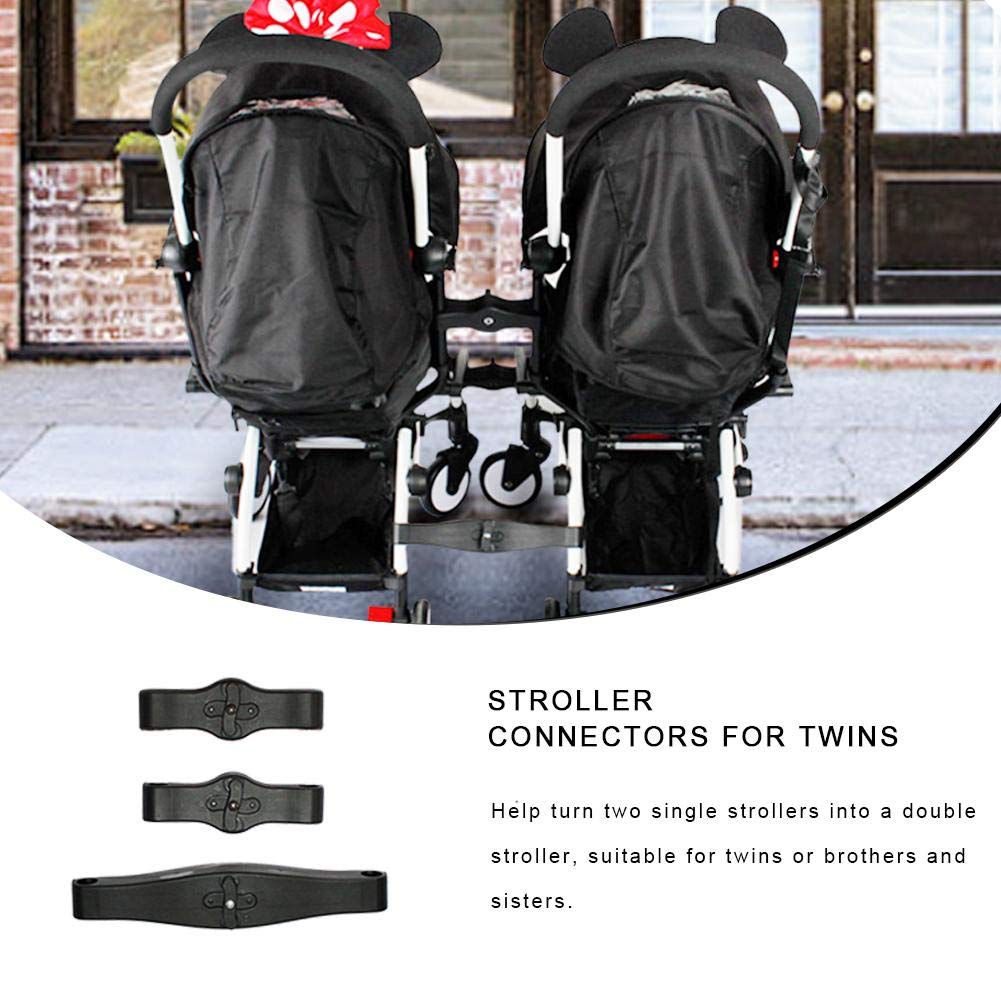 GREENADSCAPE Connecteurs Poussette Double 3 Pièces – Clips Universels Réglables En Aluminium Pour Poussette Bébé Jumelle