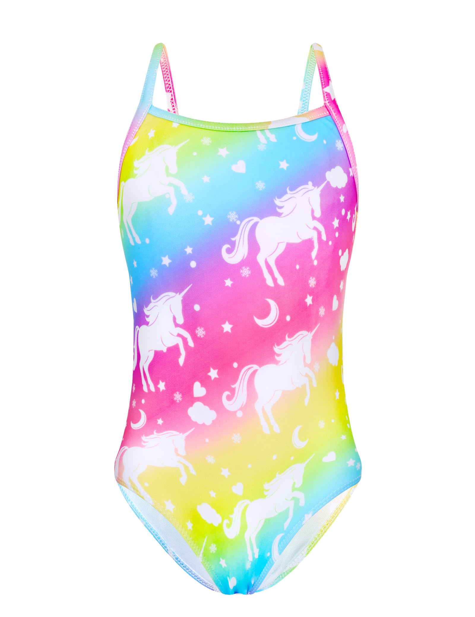 Snowheart Girls Swimsuit One-Piece Bathing Suits Multicolor Kids Sport Summer Beach Swimwear for 2-12 Years Old