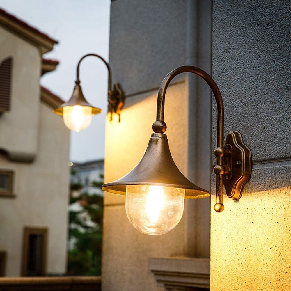 Lanterna da Parete per Esterni a Collo di Cigno Curvo, IP44, Impermeabile, da Giardino, in Alluminio, Antipioggia, Applique da Parete, luci da Incasso, Isole da Garage, illuminazio