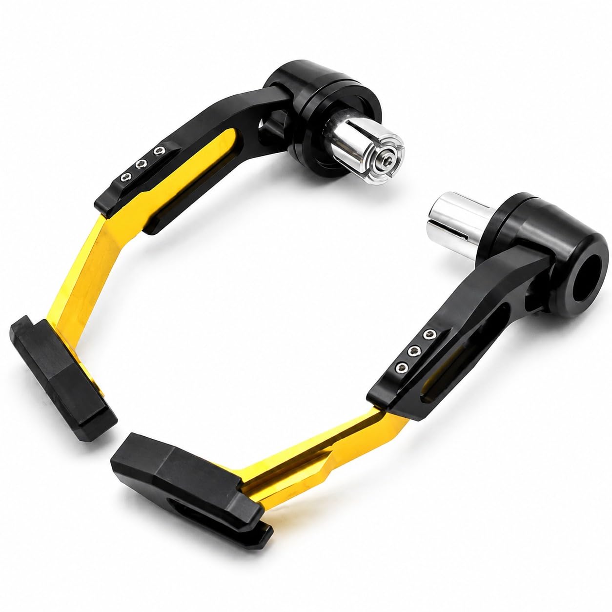Motorcycle Brake Clutch Lever Guard Protector Set, Gold and Black | CNC Aluminium Alloy, Universal Fit, Pair of 2, Bar End Mount, Lever Protection-picture-14