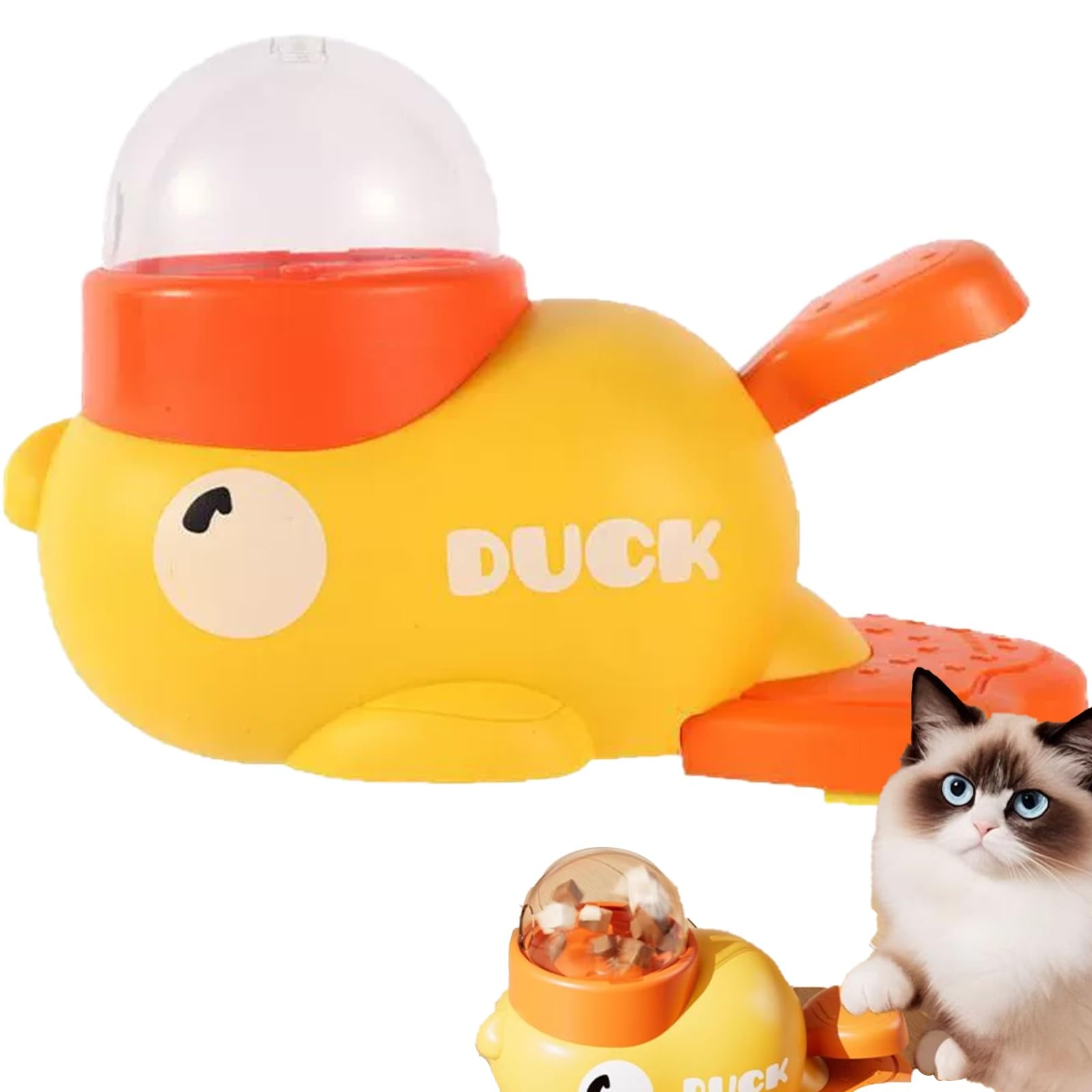 Fuzzibud Cat Toy Feeder, Interactive Little Yellow Duck Shape Dog Puzzle Slow Feeder, Boredom Busting Mental Stimulation, Easy Rinse Clean Design, Dog Treat Toys to Relieve Boredom