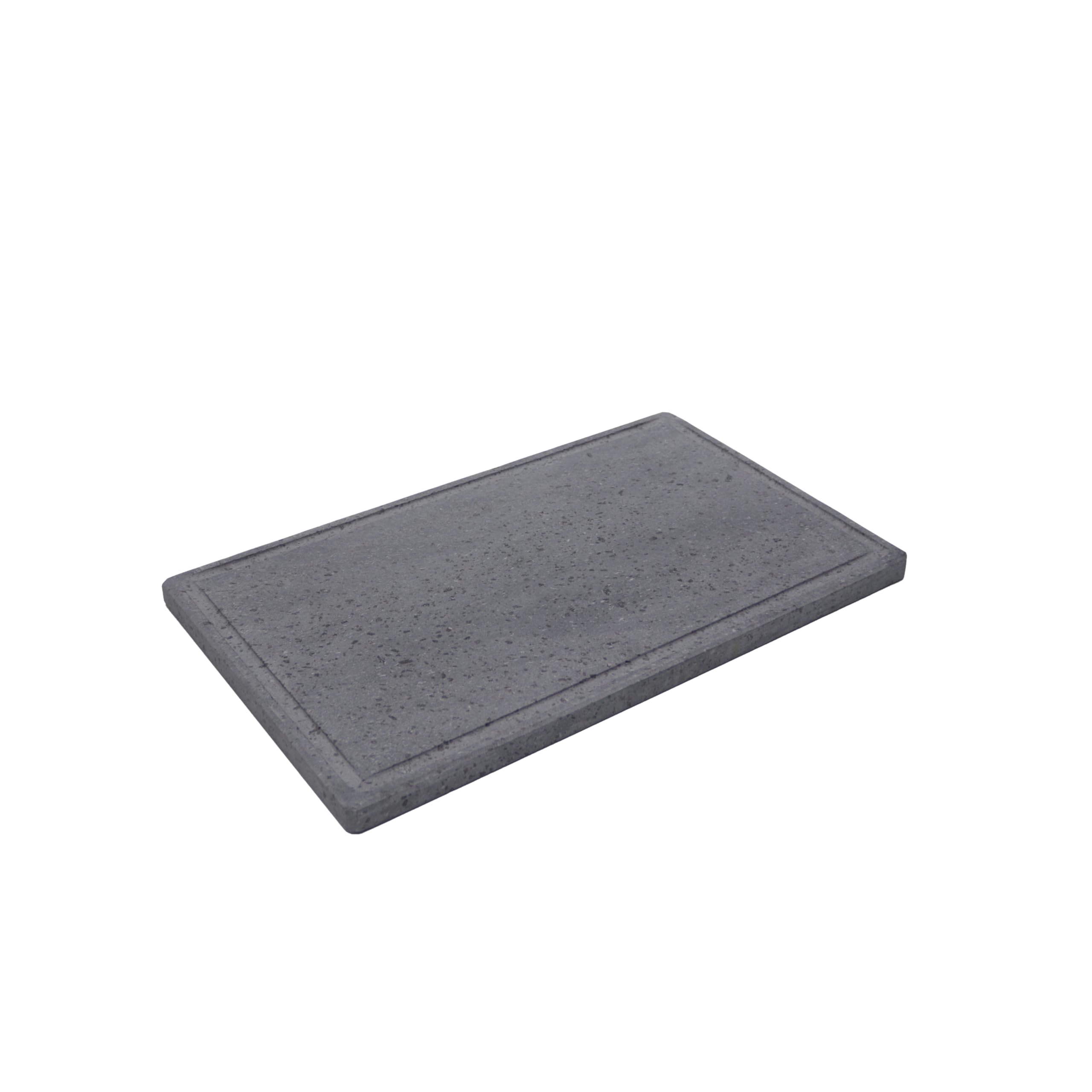 FONDERIA BONGIOVANNI - Placa rectangular de piedra de lava | Piedra para cocinar y barbacoa | 50x30 cm | Piedra natural dietética | Gris