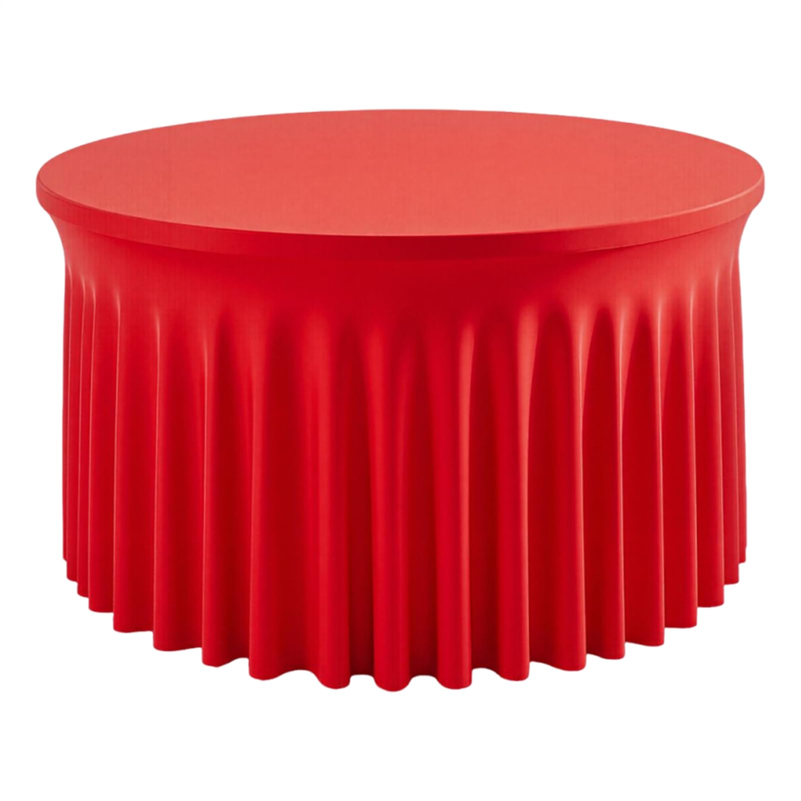 Falda Para Mesa Manteles De Navidad Redondos Con Pliegues | Cubre Mesa Para Eventos Decoraciones De Faldas De Mesa De Color Rojo Para Boda Y Navidad Y Y Aula Y Banquete Y Buffet