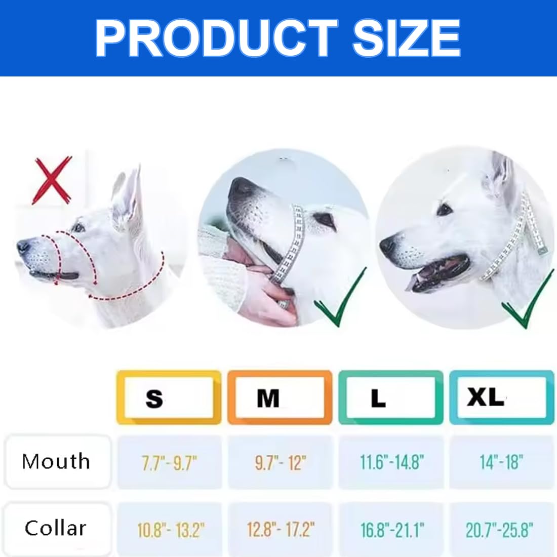REC Collare Addestramento Cani,Muso Del Cane,Collare per Cane Cone Cinturino di Sicurezza,Cavezza da Testa per Cane,Regolabile e Facilmente Controllabile(L)
