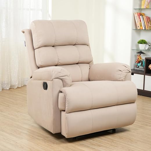 Solis Royale 1 Seater Recliner Sofa Chair | Manual Recliner Lounge Sofa Chairs for Relaxing | Comfortable Cushioned | Livi...