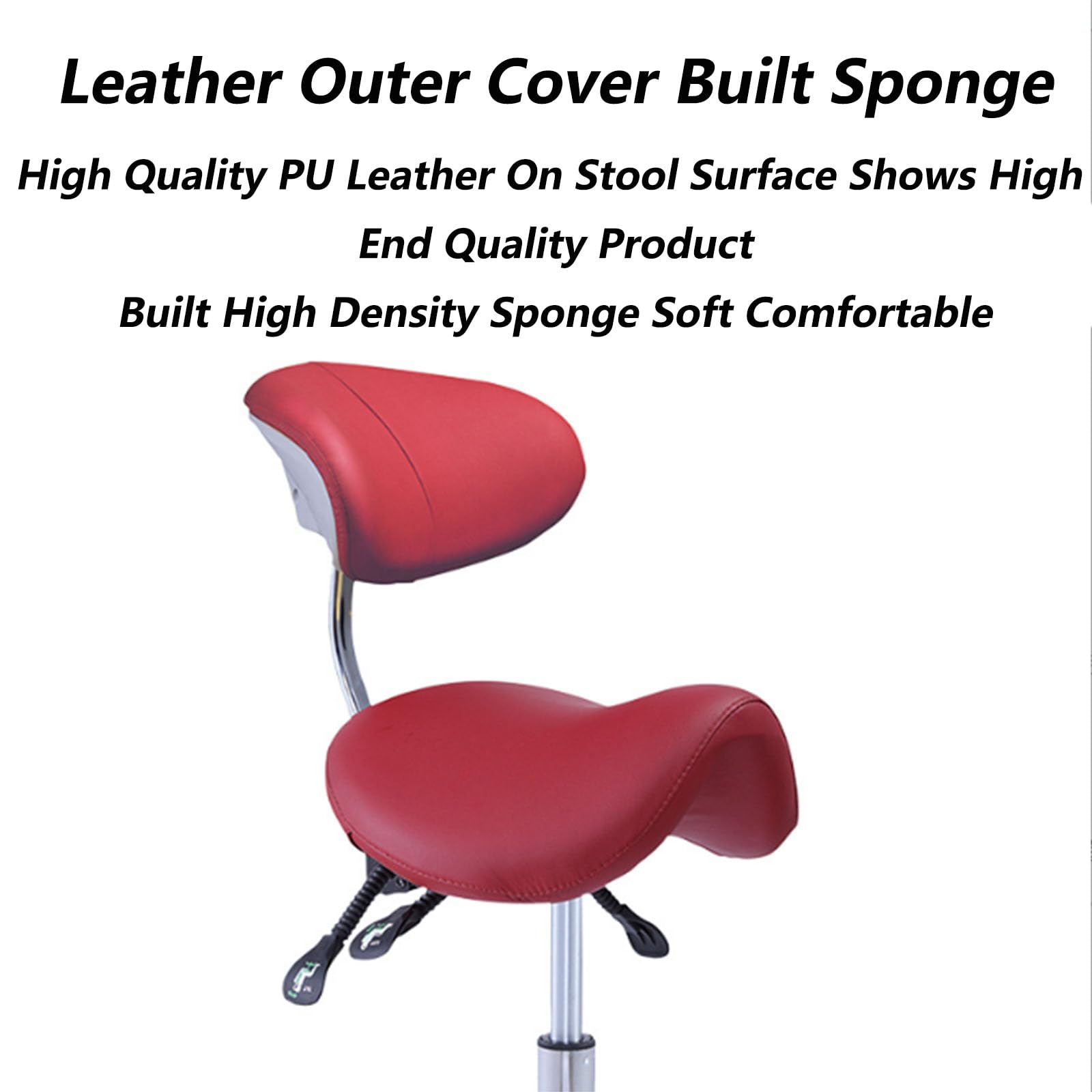 Chaise selle ergonomique avec dossier - Tabouret pivotant à 360° pour esthéticiennes, hygiénistes dentaires et professionnels de la santé - Tabouret selle confortable pour une mobilité optim