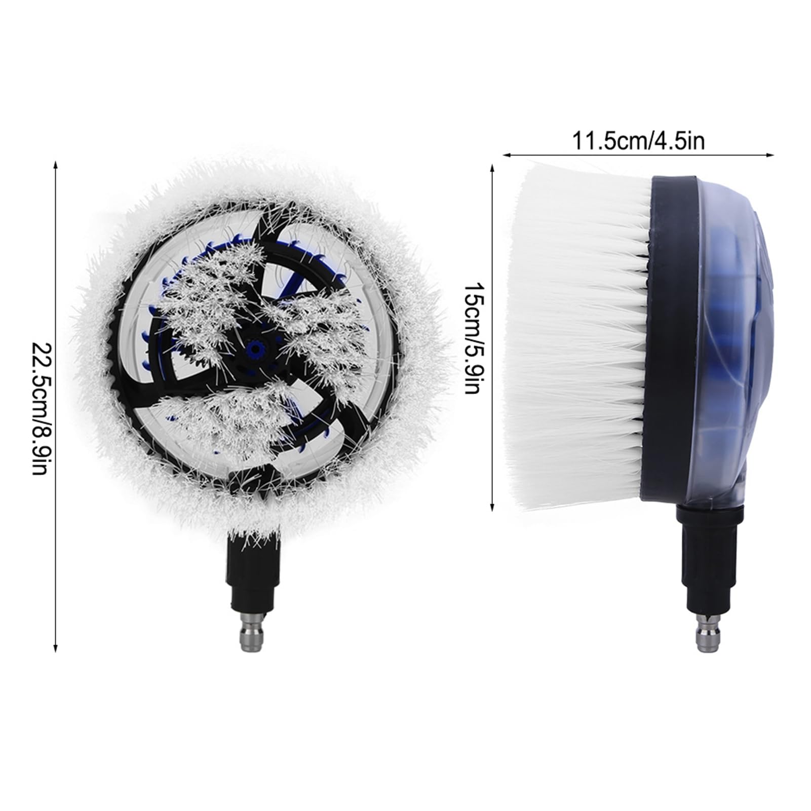 Rotary Wash Brush 360 Degrees Fan Shaped Power Washer Attachment with 1 4 Quick Connector for High Pressure — view 3