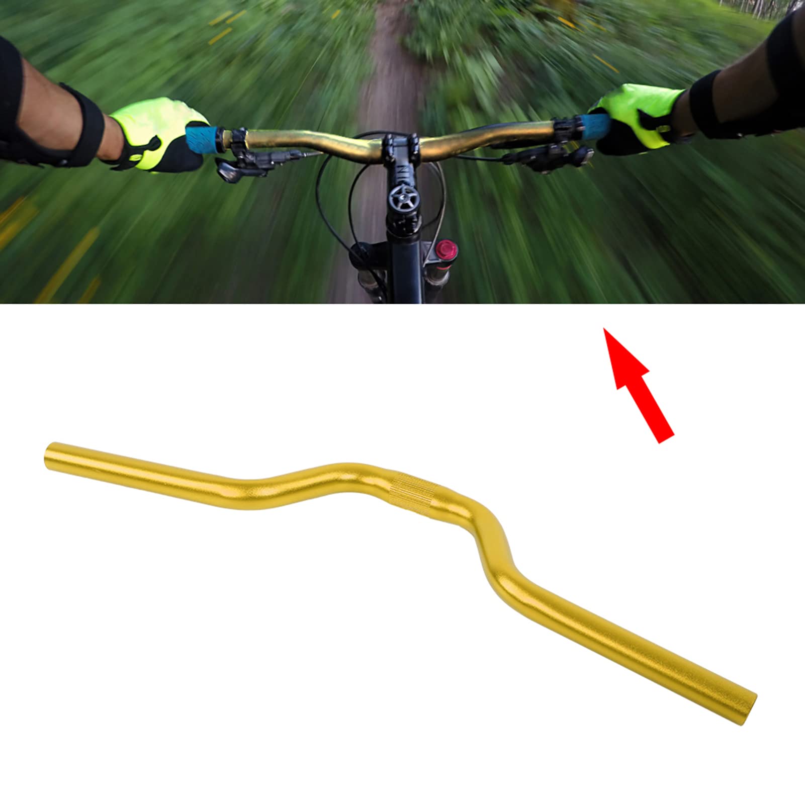 lyrlody Kierownica Roweru Szosowego, Stop Aluminium, Rozmiar M, Złota, z Przerzutką