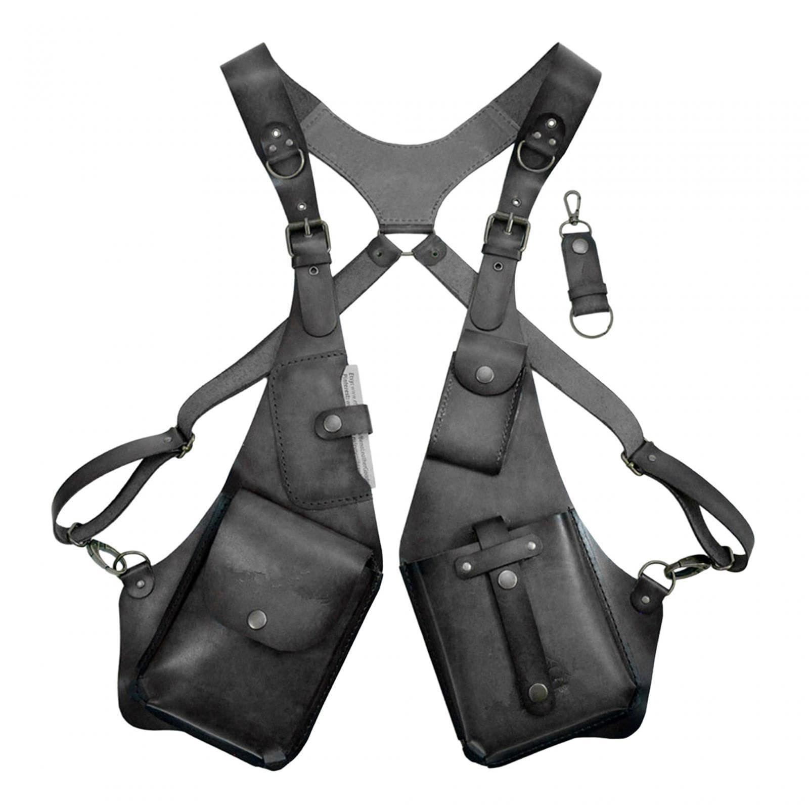 LOVIVERHidden Underarm Shoulder Bag Shoulder Pouch Crossbody Bag Backpack Wallet Pocket for Hiking Travel Steampunk Costume Parties, Style C Black