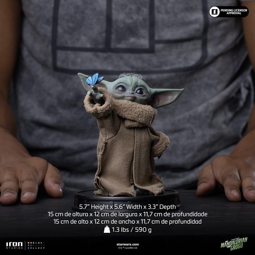 Iron Studios Kolekcjonerska statuetka Grogu Butterfly Wonder Movie Grogu Kolekcja Wielokolorowa żywica Polystone 15 cm 5,7 cala
