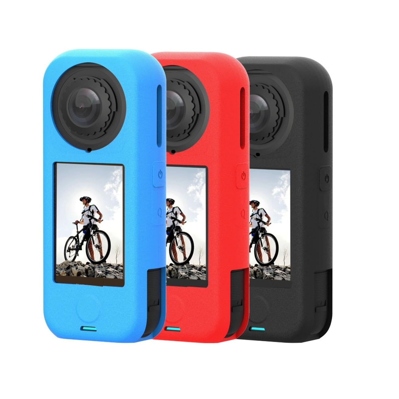 Silikonowe etui na obiektyw do Insta360 X4 Air, pokrowiec ochronny, miękki pokrowiec z osłoną obiektywu, akcesoria do kamery sportowej (czerwona)