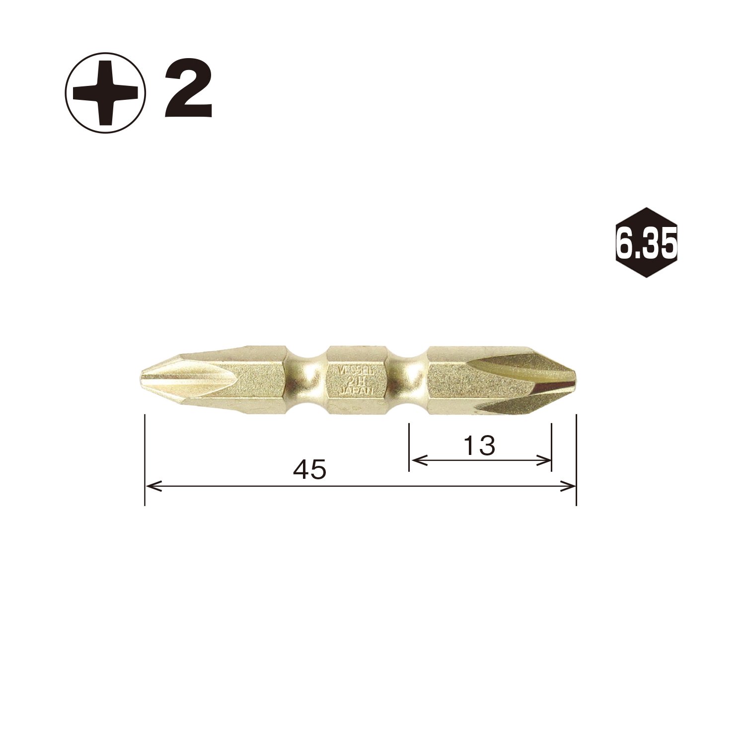 Amazon.co.jp: ベッセル(VESSEL) ビットセット +2×45mm 10本組