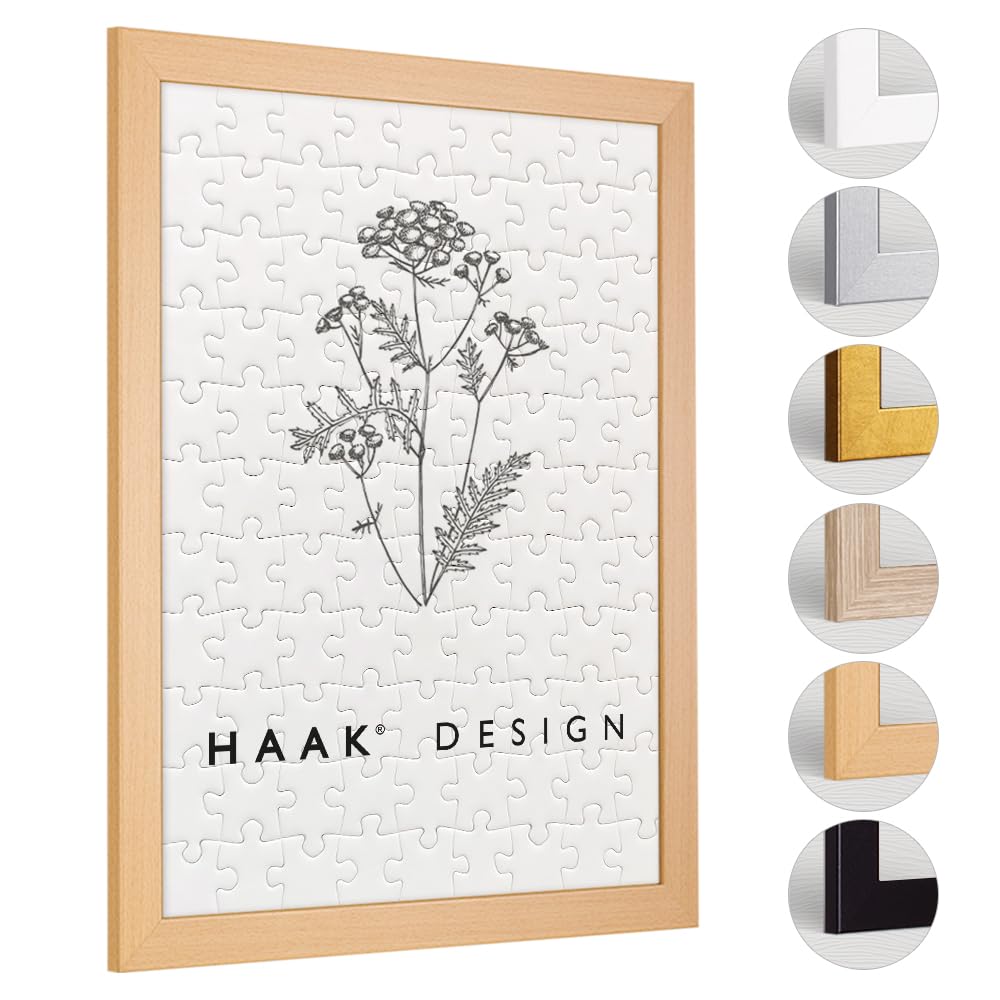 Haak Puzzlerahmen Tokio ANTIREFLEX/Entspiegelt Buche (Dekor) 50 X 70 cm (ca. 1000 Teile) Bilderrahmen Rahmen für Puzzle