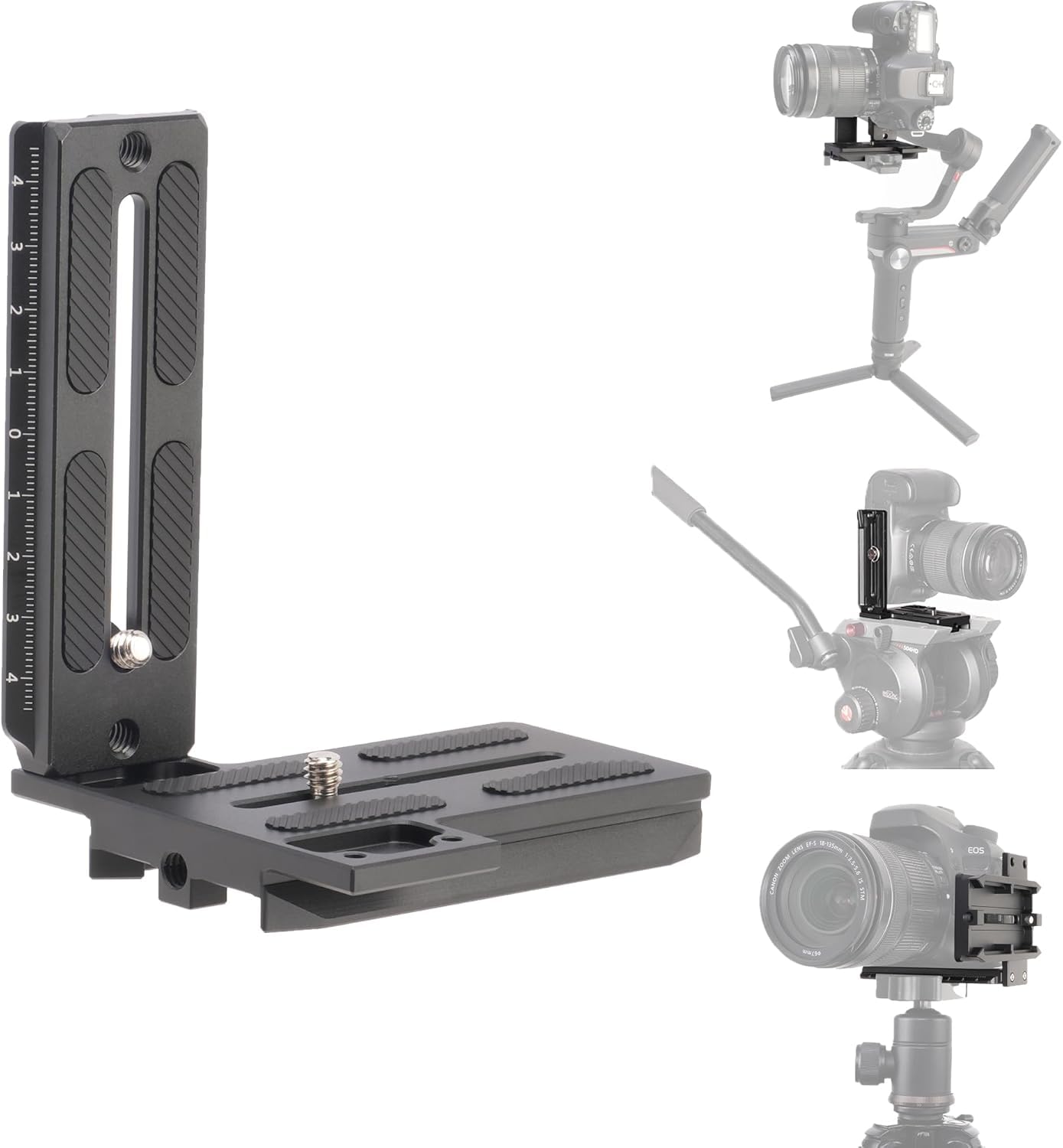 Hersmay Plaque verticale à dégagement rapide en L pour Zhiyun Crane 2 3 LAB Weebill 2 3 Weebill-S Stabilisateur de cardan compatible avec trépied Manfrotto