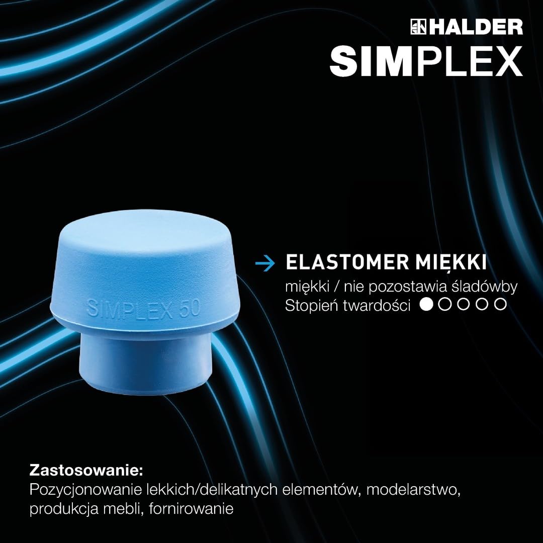 HALDER - Plusbox prace stolarskie, młotek udarowy SIMPLEX, TPE-soft/Superplastik plus wzornik konturów | 3117s004