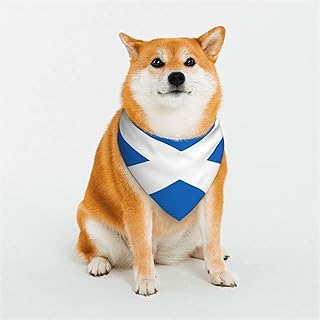 Dog Bandana Scarf Scottish Flag Triangular Bibs Pet with Adjustable Snaps Kerchief Dog Bandana for Small and Large Dogs Medium