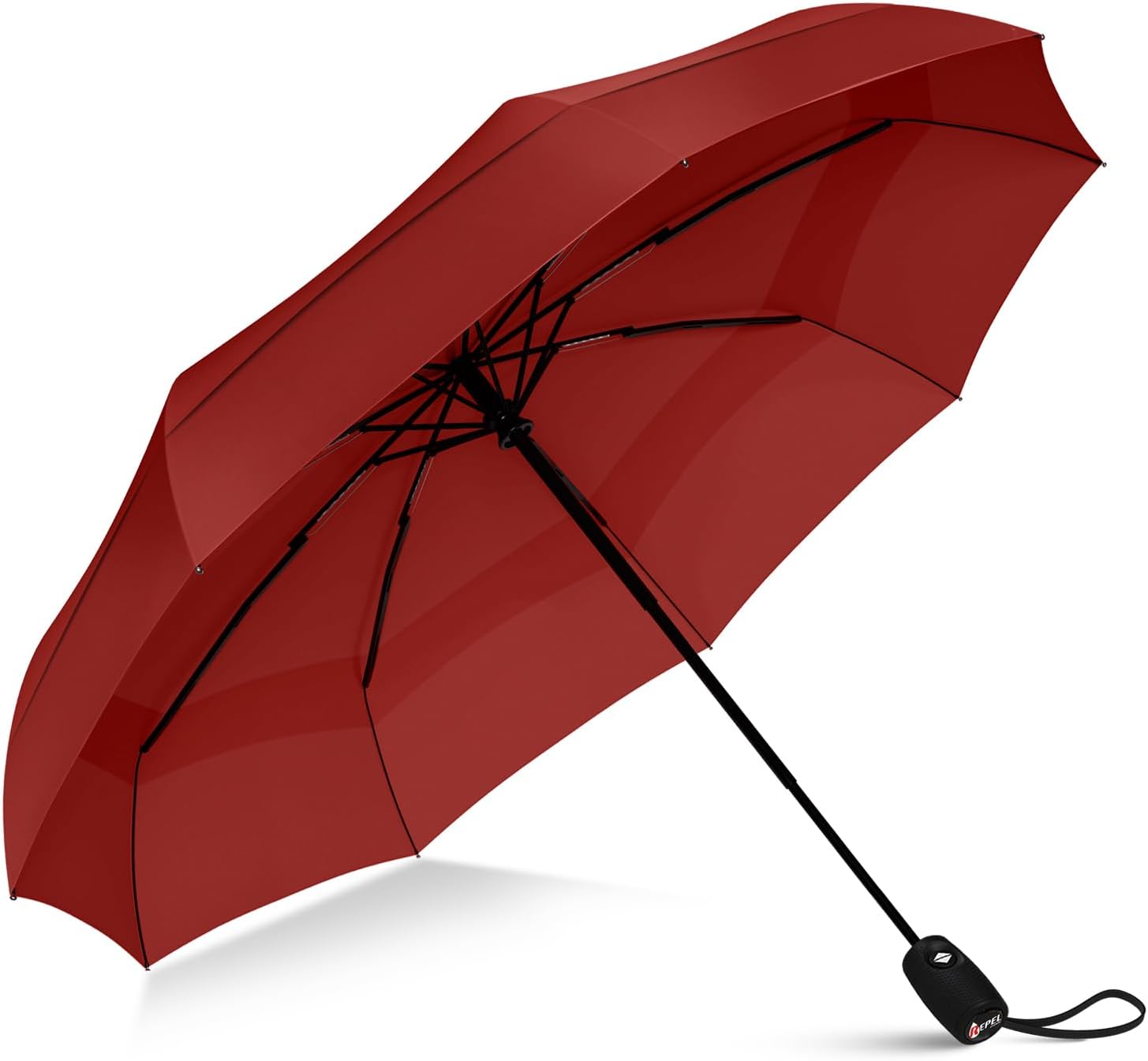 Windproof Travel Umbrella - Compact & Withstands Winds up to 100MPH, Strongest Premium Auto Folding Umbrella for Rain and Sun - Durable, Light & Portable for Women & Men, Fits Backpack & Cars