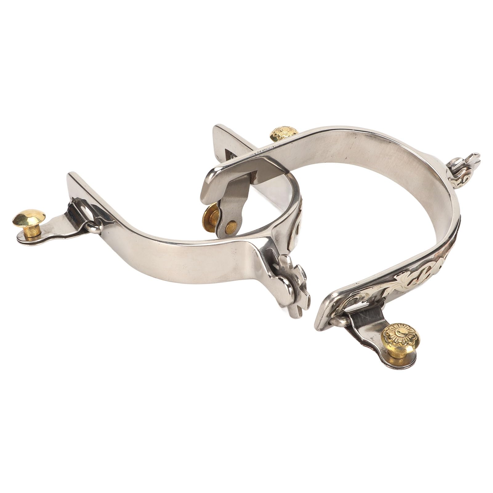 Spur Exquisite Pattern 1 Pair Portable Stainless Steel Horse Boot Spurs Decorative High Hardness for Women and Riders