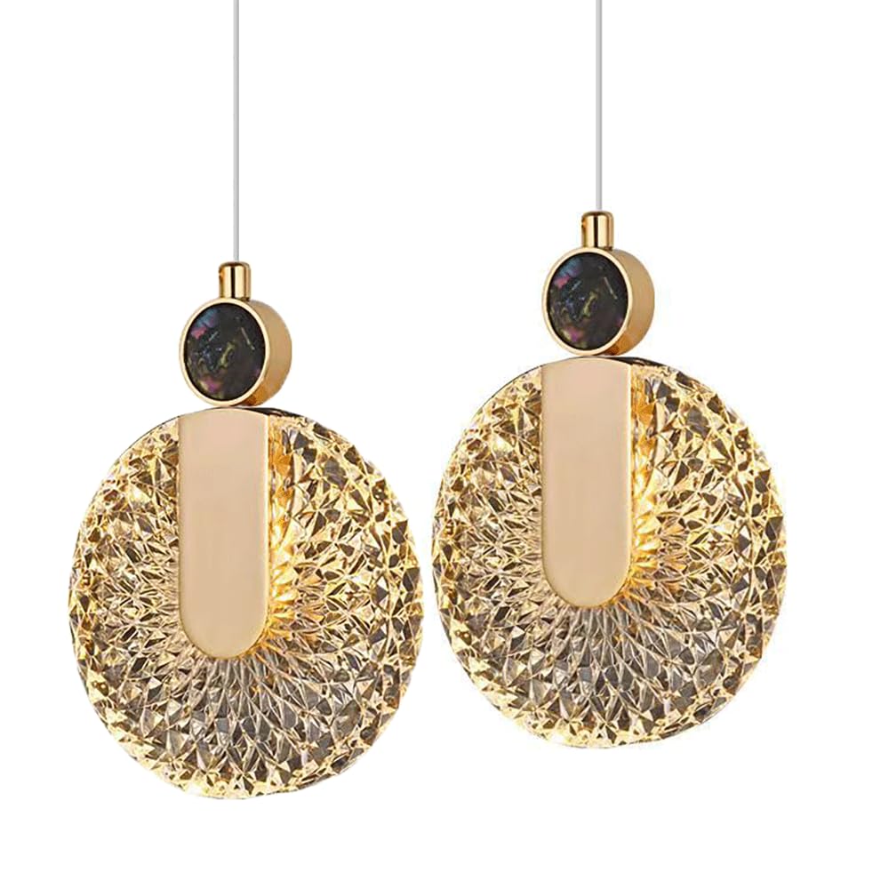 Luces colgantes de aluminio dorado con finos acabados y diseño LED moderno