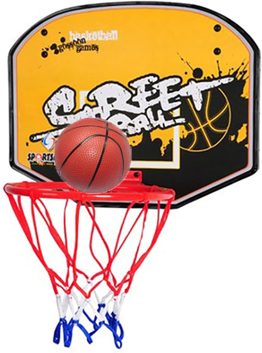 Basketball Rim Foldable Mini Basketball Hoop, Children's Cartoon Wall-Mounted Basketball Hoop, Household Outdoor Sports Toys, 49x37cm (Color : Style2)