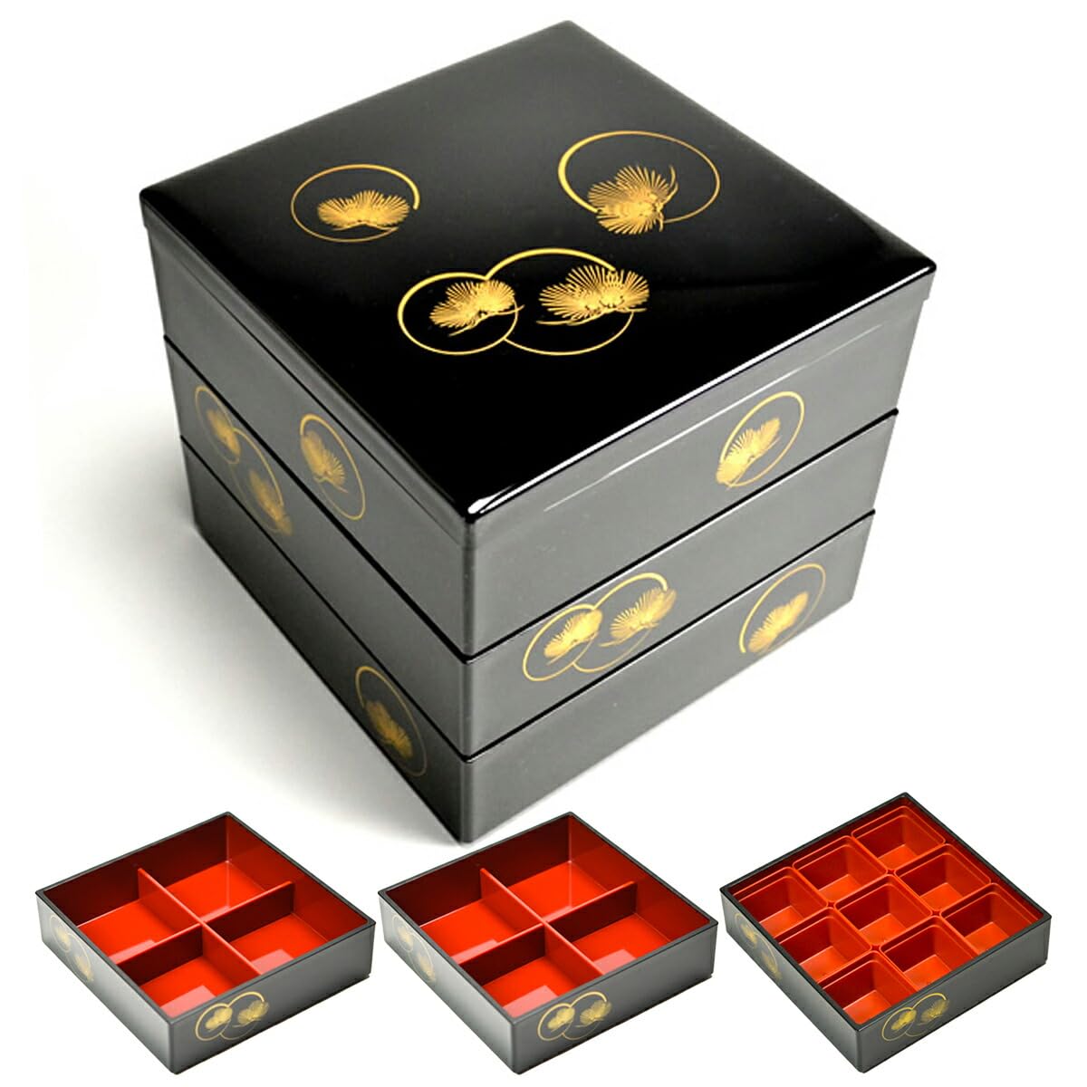 Yomatsu 3-Tier Lacquered Jubako Box