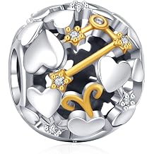 Annmors Entwined Heart Charm for Women 925 Sterling Silver Dangle Pendant Beads Girls Jewelry Gift Bracelet Necklace, Silver, Cubic Zirconia