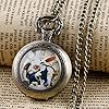 Tiong Women's Retro Pocket Watch Glass Case Kids Cartoon Quartz Pocket Watches Pendant Necklace for Womens Girls #4