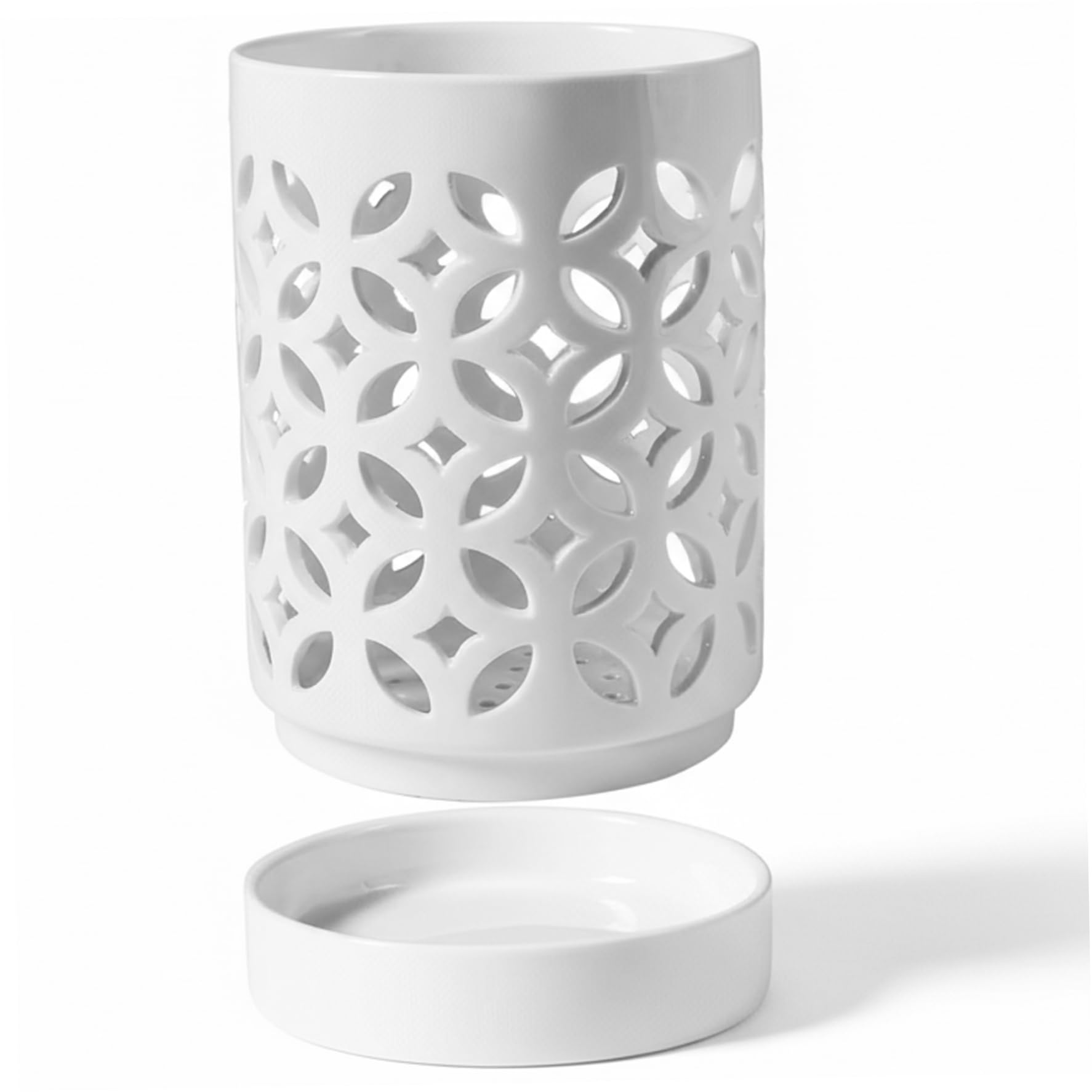 Syglawnd White Ceramic Orchid Pots, Orchid Pots With Holes 4 Inch Ceramic With Saucer For Repotting Breathable Plant Pot For Healthy Plant Growth
