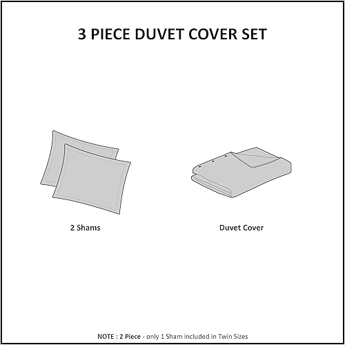 Miniatura 6 de Madison Park Juego de edredón de mezcla de algodón, hermoso diseño floral, para todas las estaciones, juego de ropa de cama transpirable, fundas a