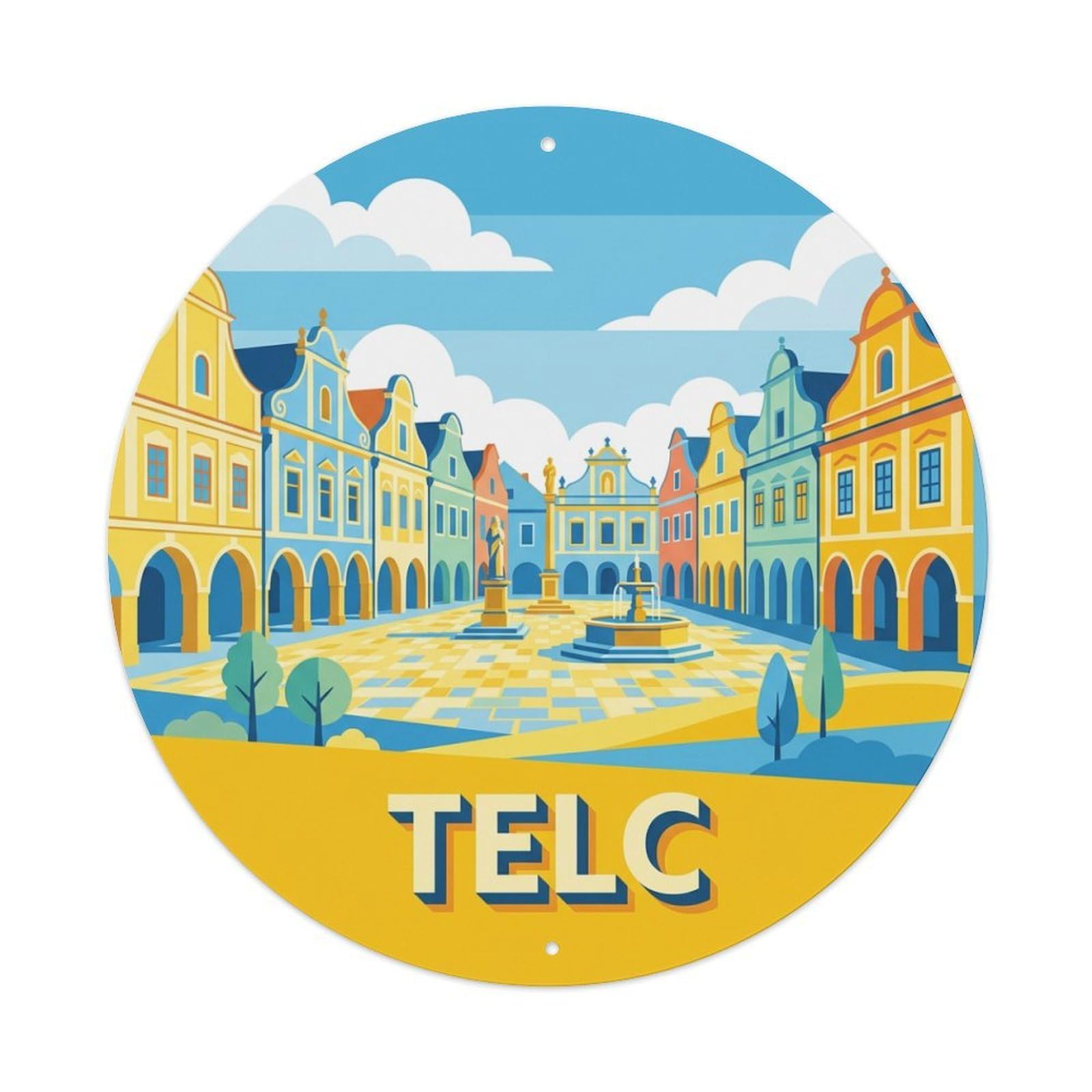 Metal Tin Sign Czech Vintage Travel Telc