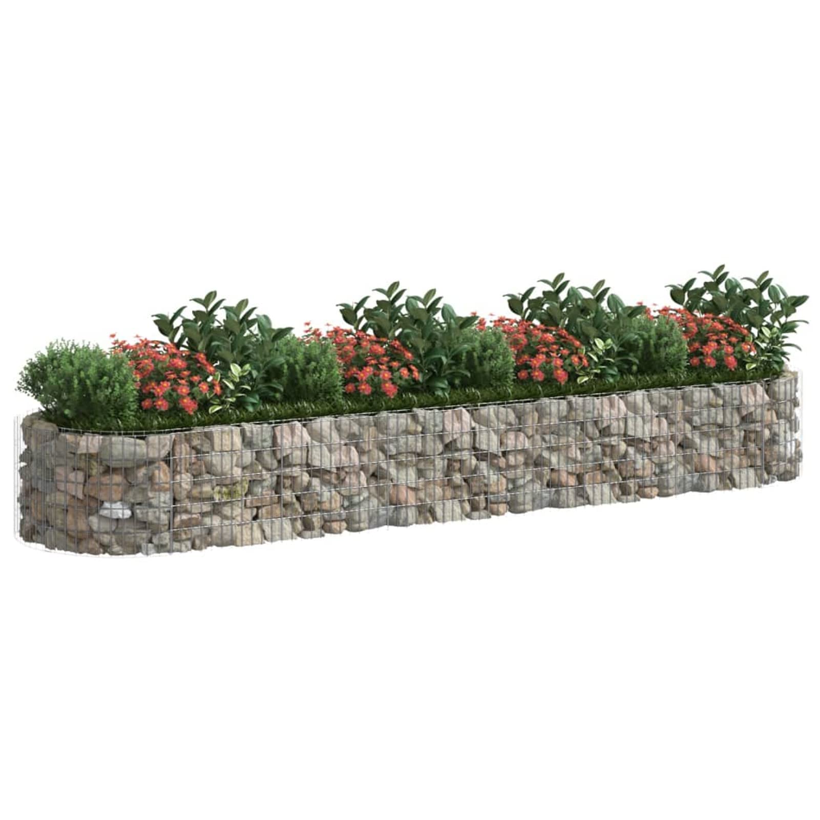 Gabionen-Hochbeet, Kräuterspirale, Hochbeet Im Garten, Pflanzkübel, Pflanzsteine, Verzinktes Eisen 400x100x50 cm
