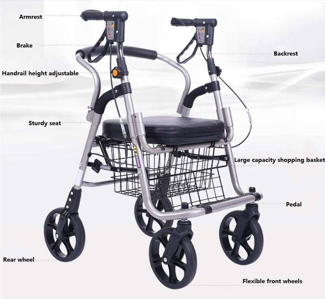 高齢者用歩行器車椅子、軽量アルミニウム合金折りたたみホイール