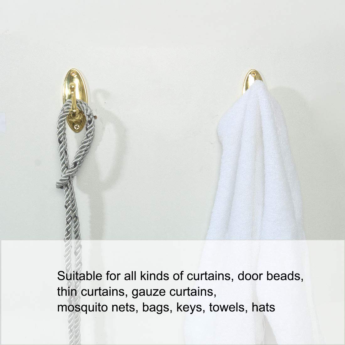 Attaches Décoratives Pour Rideaux, Crochets Pour Rideaux Muraux, Supports De Rideaux Avec Vis De Montage Noir 1 96982923