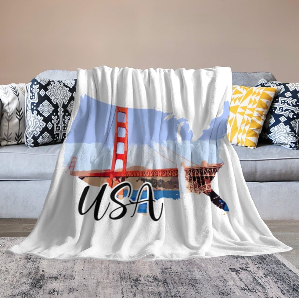 Couverture douce pelucheuse grand plaid lit canapé paysage urbain 152x203 - 6