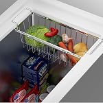 Orgneas Stainless Steel Freezer Baskets for Chest Freezer, Capacity Expandable Deep Freezer Organizer Bins Adjustable From 16.5" to 26.5" Wire Basket Storage with Hanging Handles