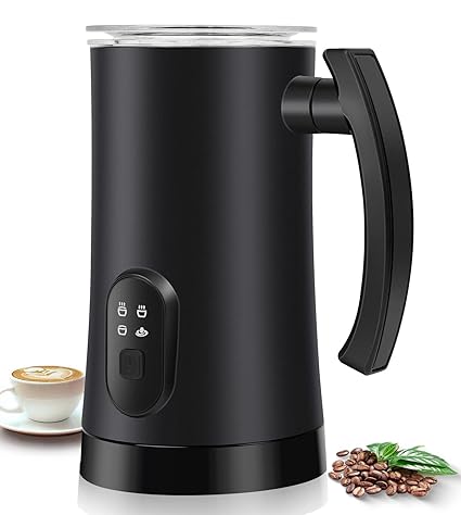 Supvox Electric Milk Frother for Coffee 4 in 1 Coffee Machine with Milk Frother 11.8oz/350ML Coffee Frother Electric Foam Maker 400W Hot&Cold Frothing Milk Heater Electric Foamer