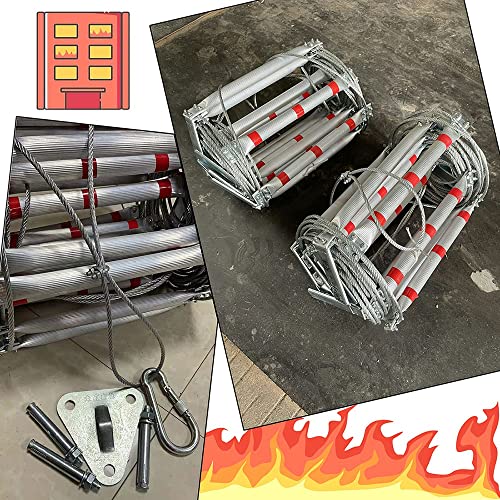 Escalera de cuerda para incendios portátil y lista para usar en casa 5