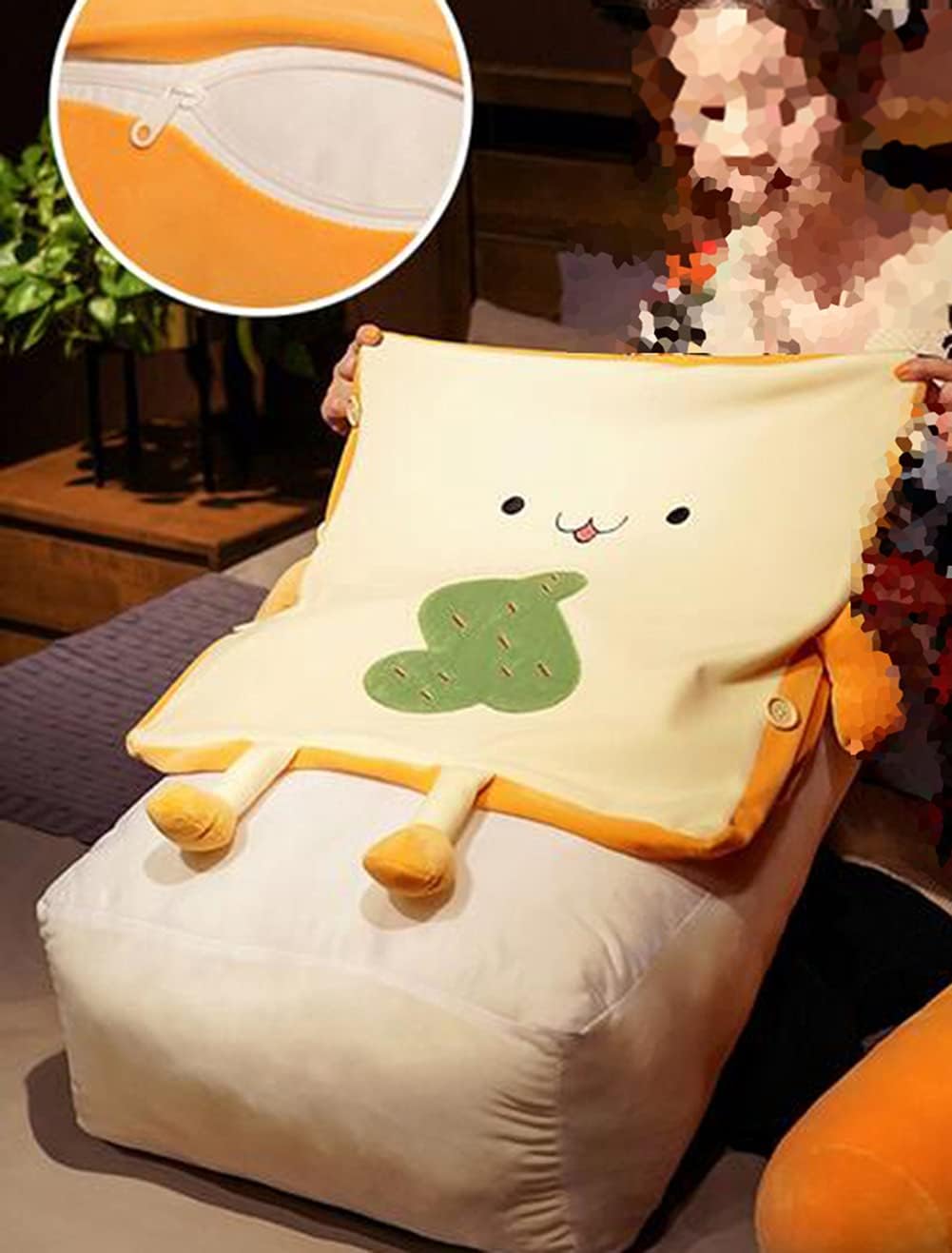 Cute Soft Bed Wedge Pillow Creative Triangle Back Cushion Sitting in Bed Reading Pillow Adjustable Back Wedge Cushion Waist Support Pillow (Cactus, 45×40×25CM)