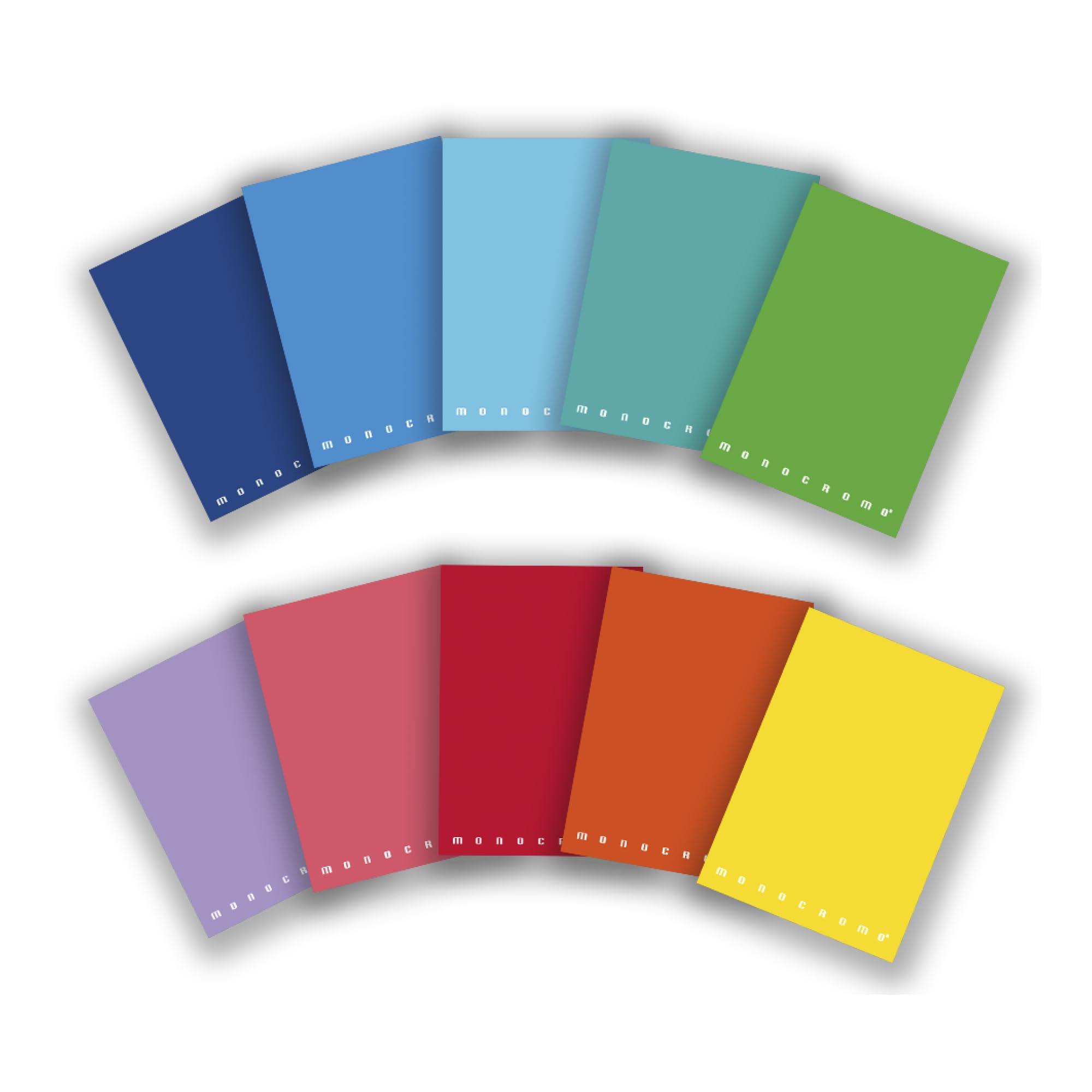 Pigna A5 Monochrome Notebooks, 0C Interior, Margin Stripes, 80 g Paper, Assorted Covers, A5 Size 15 x 21 cm, 10