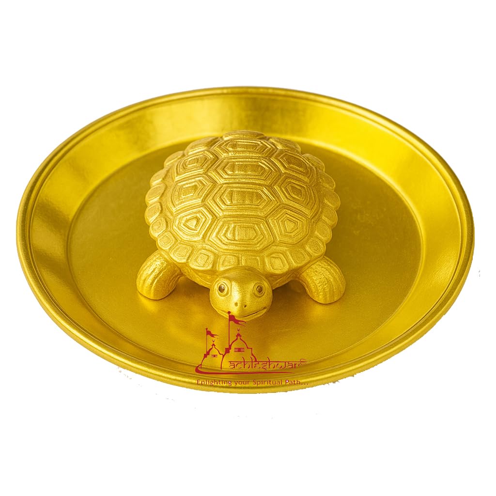 Achleshwar Vastu Feng Shui Brass Tortoise with Plate for Career Opportunities and Good Luck Brass Turtle Metal Kachua Plate Handicraft Decor Gift Items for Home & Office for Mom Dad Housewarming 9 cm-image-15