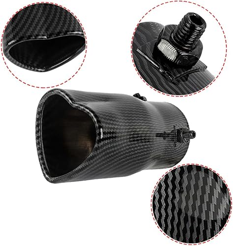 Miniatura 4 de Punta de escape de automóvil de 2.5 pulgadas, entrada universal, en forma de corazón, silenciador recto, modificación de punta, tubo de cola de