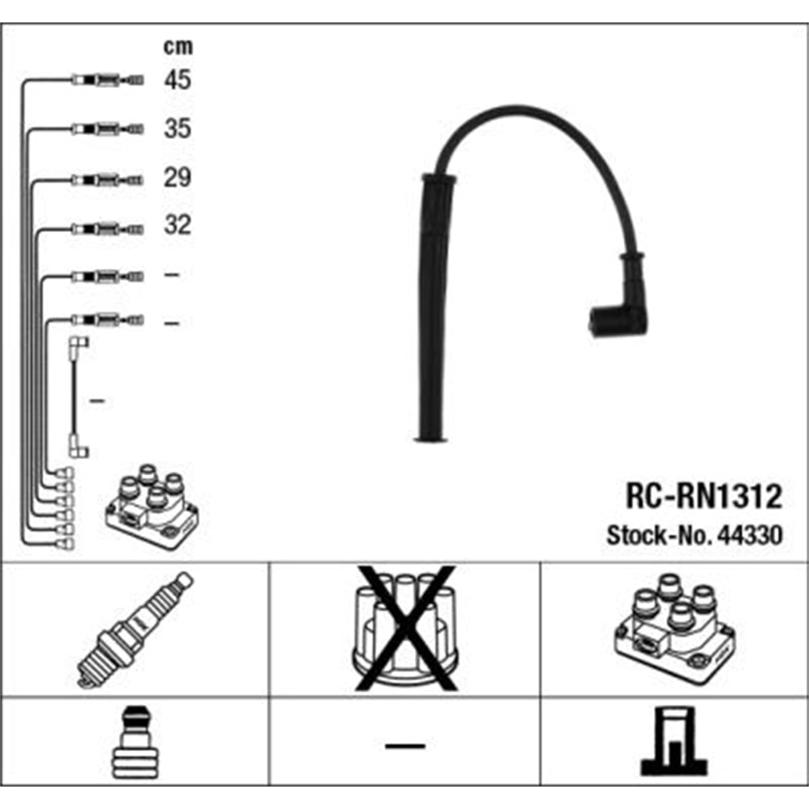Cavo candela NGK | RC-RN1312, 44330