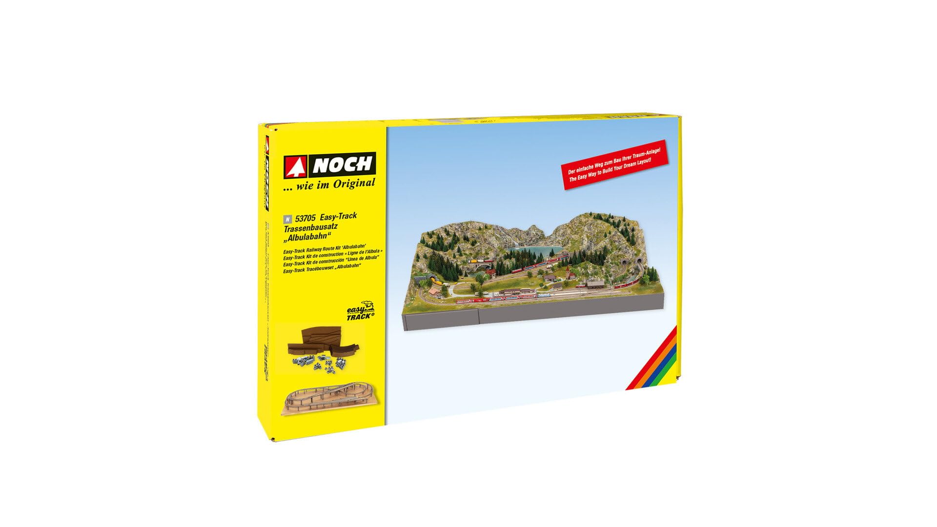 NOCH® Easy Track® zestaw do budowy trasy "Albulabahn", 1:160 N 200 x 100 cm do modelarstwa kolejowego, modelarstwa