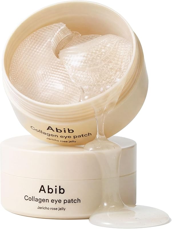 Abib Vegan Collagen Eye Patches for Wrinkles & Fine Line with Jericho Rose Jelly & Peptides, 60 Count, Korean Skin Care