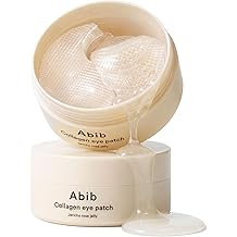 Abib Vegan Collagen* Eye Patches for Wrinkles &amp; Fine Line with Jericho Rose Jelly &amp; Peptide, 60 Count, Korean Skin Care