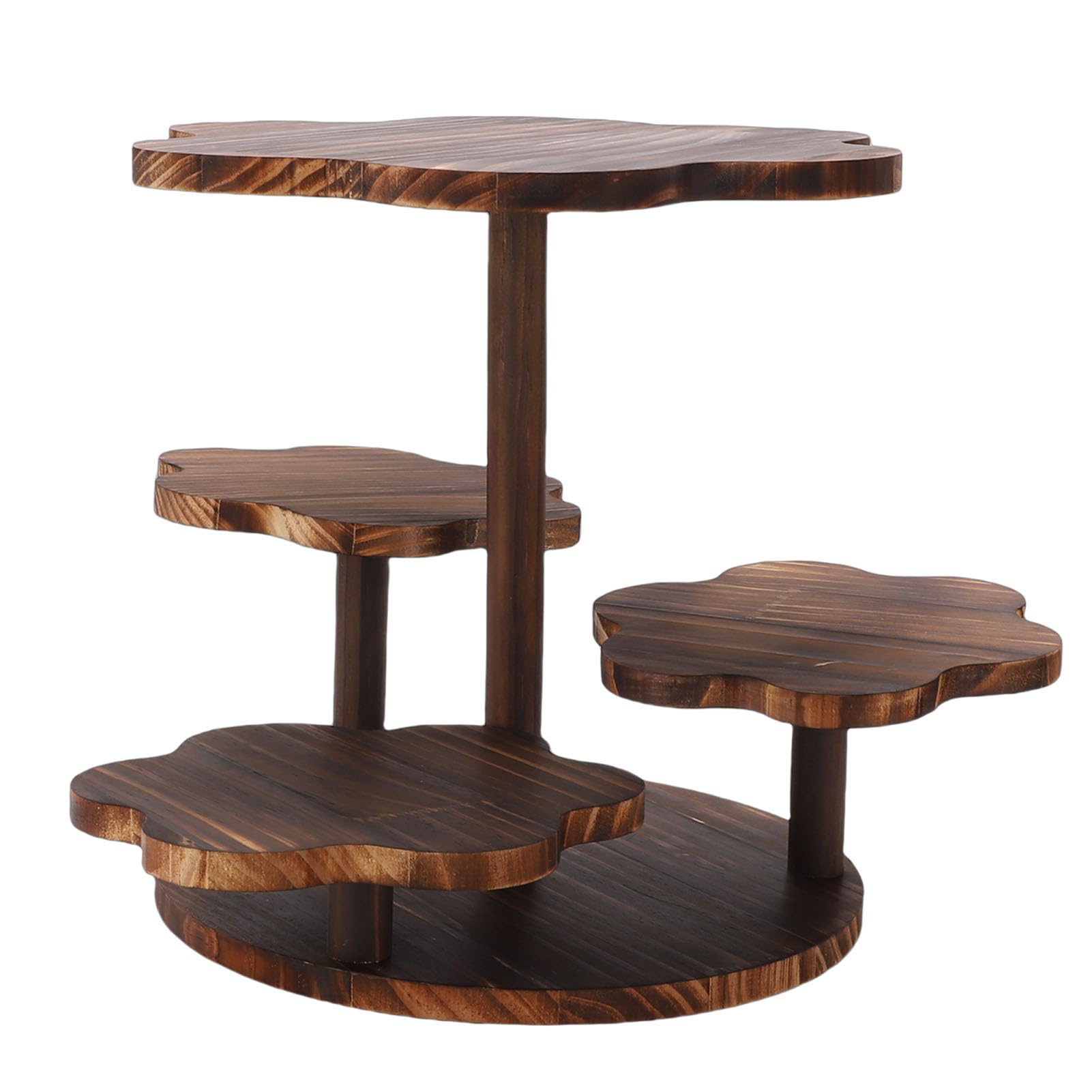 Soporte para Cupcakes con Forma de Flor de 4 Niveles Juego de Mesa de Postre de Madera Ideal para Bodas Cumpleaños y Fiestas Gran Capacidad Soporte para Pasteles y Dulces