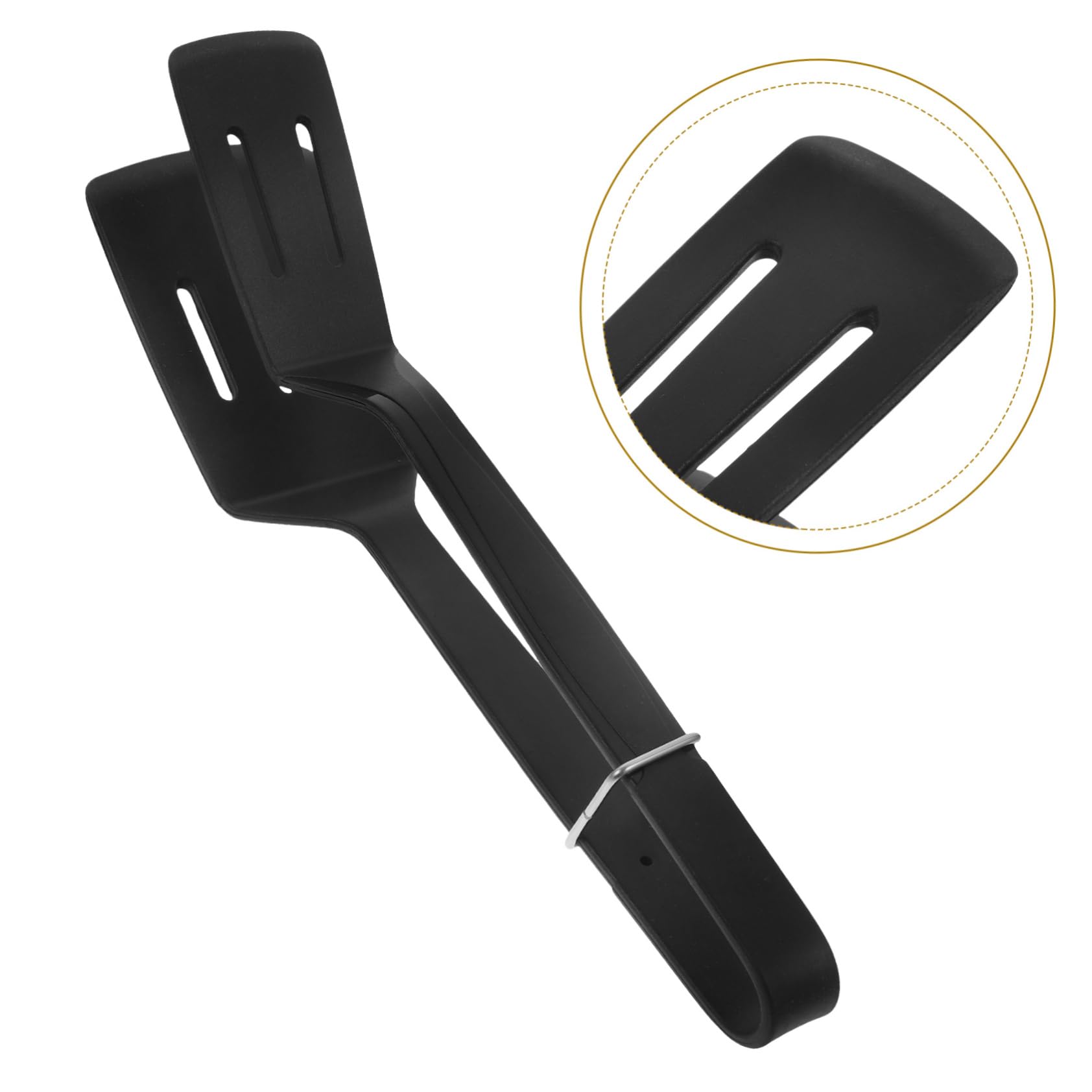 VANZACK 5 Stück Bratspatel-Clip Essenszange Essensclips Kochzange Zange Küche Grill spachtel Küchenutensilien aus Silikon Spatelzange braten Silikonspatel Küchenzange Kieselgel Schwarz