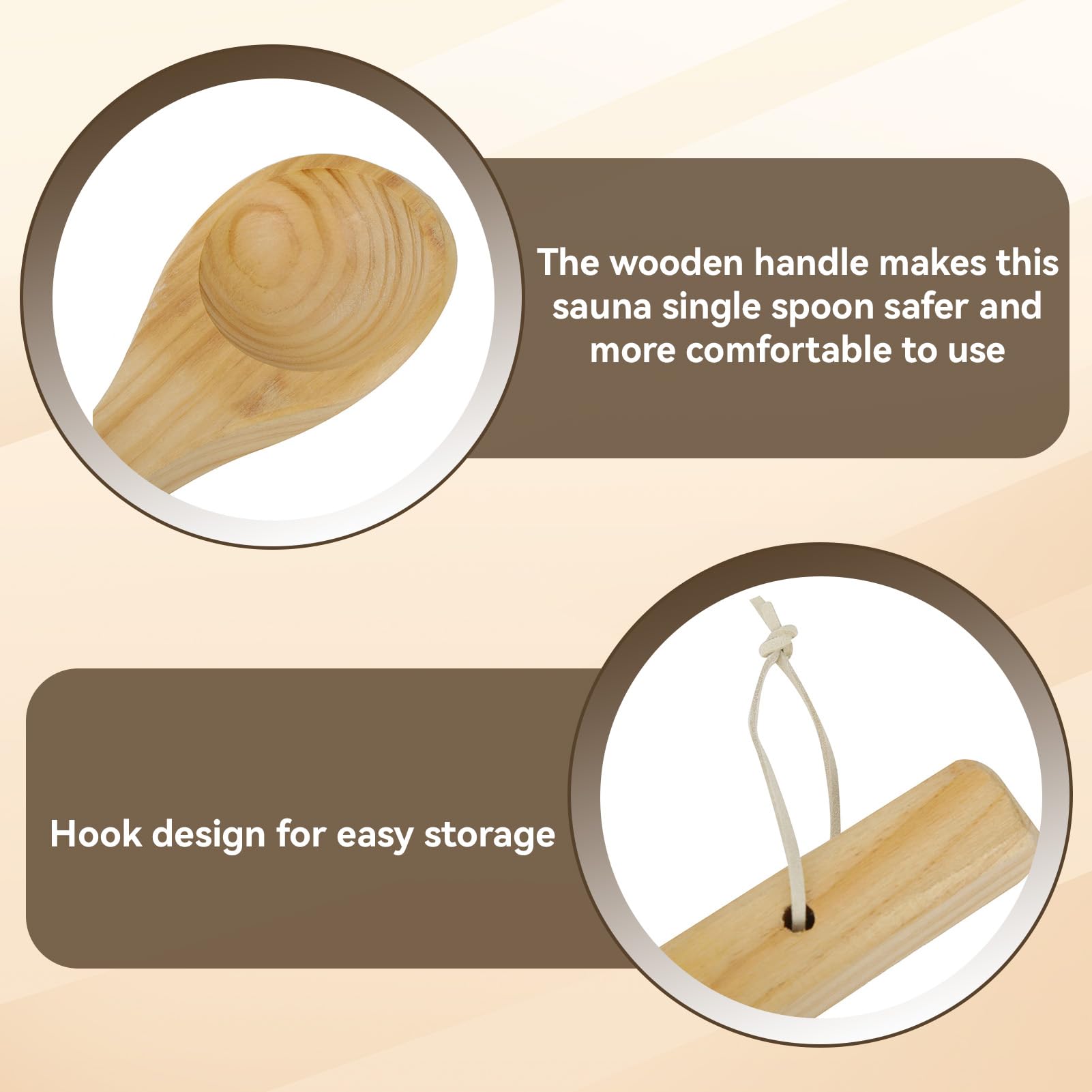 Seau de Sauna avec truelle, Seau et louche en Bois Faits à la Main, Louche de Sauna, Accessoires en Bois de Seaus de Saunas de cuillère de Trempette d'eau de Saunas, 15,3 Pouces