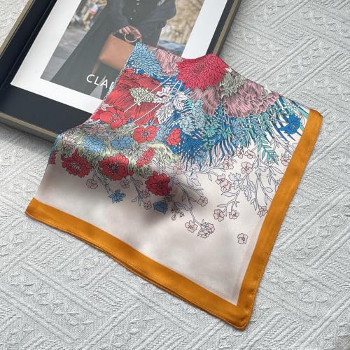 100% Mulberry Silk Square Scarf- 21x21in Lightweight Neckerchief& headband shawls3